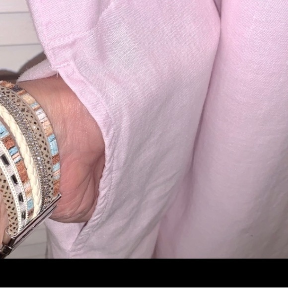 J.Jill Love Linen dress powder pink shift midi Large - Picture 8 of 8